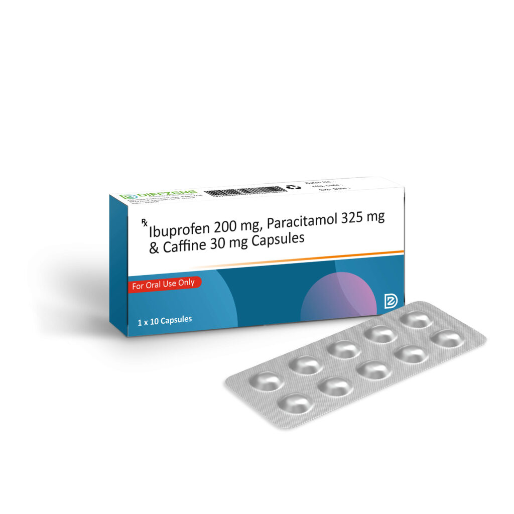 Ibuprofen 200 mg, Paracitamol 325 mg & Caffine 30 mg