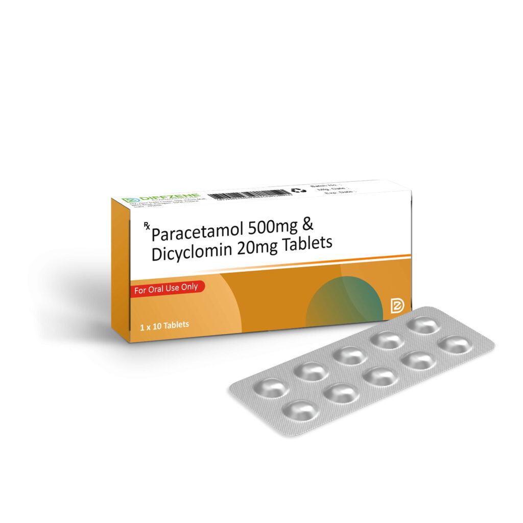 Paracetamol 500mg & Dicyclomin 20mg