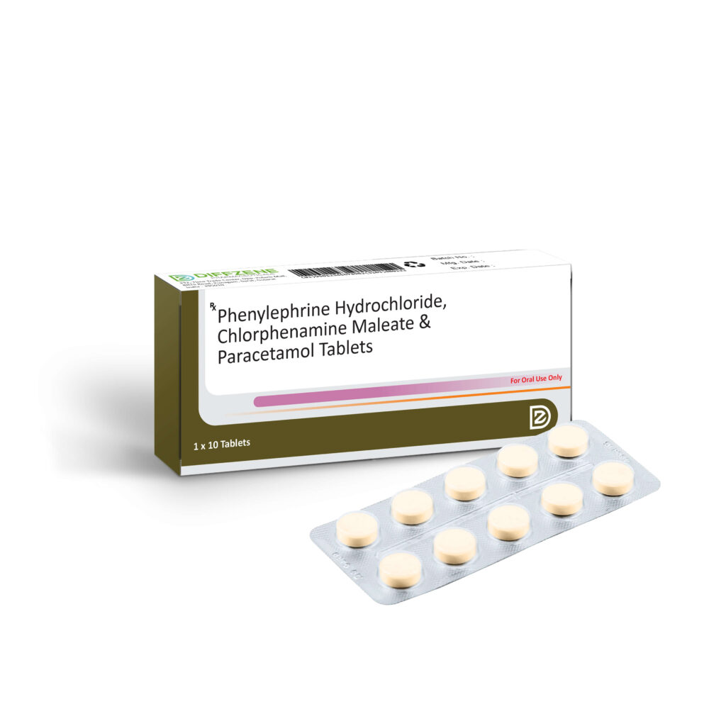 Phenylephrine Hydrochloride, Chlorphenamine Maleate & Paracetamol
